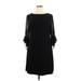 Lauren by Ralph Lauren Casual Dress - Mini Crew Neck 3/4 sleeves: Black Print Dresses - Women's Size 16