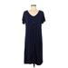Ekouaer Casual Dress - Shirtdress: Blue Solid Dresses - Women's Size Medium