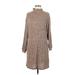 Shein Casual Dress - Sweater Dress: Brown Marled Dresses - Women's Size 6