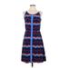 Cremieux Casual Dress - A-Line: Blue Chevron Dresses - Women's Size 2