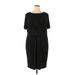 Roz & Ali Casual Dress - Sheath Crew Neck Short sleeves: Black Polka Dots Dresses - Women's Size 2X