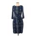 Calvin Klein Casual Dress - Sheath: Blue Snake Print Dresses - Women's Size 8