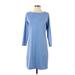 Vineyard Vines Casual Dress - Shift Crew Neck 3/4 sleeves: Blue Print Dresses - Women's Size Small