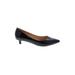 Heels: Pumps Kitten Heel Minimalist Black Solid Shoes - Women's Size 9 1/2 - Pointed Toe