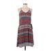 Collective Concepts Casual Dress - A-Line V Neck Sleeveless: Gray Dresses - Women's Size Small