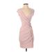 B44 Dressed Casual Dress - Bodycon: Pink Solid Dresses - Women's Size Small