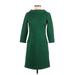 Boden Casual Dress - A-Line Mock 3/4 sleeves: Green Print Dresses - Women's Size 4 Petite