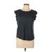 Ann Taylor LOFT Sleeveless T-Shirt: Black Tops - Women's Size Large