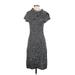 Calvin Klein Casual Dress Mock Short sleeves: Gray Dresses - Women's Size X-Small