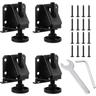 4pcs Adjustable Flat Foot Hex Nut Lock Furniture Leg Leveler with Locking Nut for Furniture Black