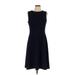 Lauren by Ralph Lauren Casual Dress - A-Line High Neck Sleeveless: Blue Print Dresses - Women's Size 12