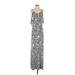 Tart Casual Dress - A-Line Scoop Neck Sleeveless: Gray Tropical Dresses - Women's Size X-Small