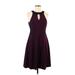 Tommy Hilfiger Casual Dress - Party Plunge Sleeveless: Burgundy Solid Dresses - New - Women's Size 8