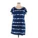 Casual Dress - Shift Crew Neck Short sleeves: Blue Tie-dye Dresses - New - Women's Size X-Large