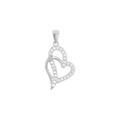 amor - Motivanhänger für Damen, 925 Sterling Silber, Zirkonia synth. | Herz Ketten 1 ct