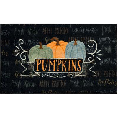 Pumpkins Kitchen Rug by Mohawk Home in Black (Size 24 X 40)