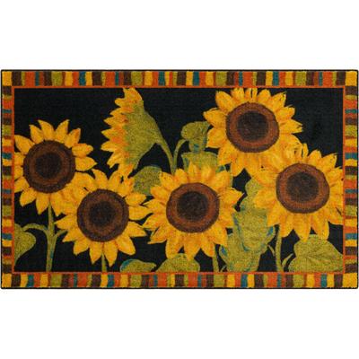 Sunflower Garden Kitchen Rug by Mohawk Home in Black (Size 18 X 30)
