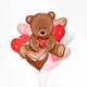 Teddy Bear I Love You Heart Balloon Bouquet | 11 Pack, Valentine's Kit, Balloon, Red, Pink, White Balloons