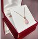 Pink Opal Pendant Rose Gold Necklace, Necklace Plated Sterling Silver Pear Shape