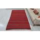 striped Red Rug, Area Vintage Kilim, Carpet Oushak Hand Knotted Rug, Anatolian Oriental 5'1'' Feet X 8'5''
