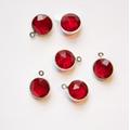 Vintage Red Faceted Acrylic Channel Silver Plated Set Drop Chr129