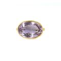 16 Carat Solitaire Pink Amethyst 14K Solid Gold Ring, Unisex Yellow Ring For Him/Her, February Birthstone Statement