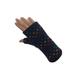 Hand Knitted Fleece Lined Wool Wrist Warmers Navy Blue Handwarmers Colourful Rainbow Pattern Mitts Fingerless Gloves Warm Knit Mittens