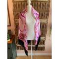 Vintage Bright Psychedelic Floral Print Shawl Wrap With Fringe