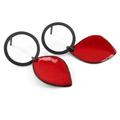 Red Earrings. Post Modern Circle Post Red Oxidized Silver Leaf Enamel Earrings