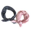 Soft Pink Or Navy Chambray Square Fringed Gauze Scarf | Versatile 27 Inch Fashion Thin Italian Multi-Purpose Head Neck Scarves