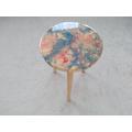 Round Resin Unique Side Coffee Table, Blue Pink Small Modern Epoxy Handmade Amazing Low End Sofa Living Room Bedside Abstract Tables
