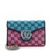 Gucci Bags | Gucci Gg Marmont Chain Wallet Diagonal Quilted Gg Canvas Mini Multicolor | Color: Black | Size: Os