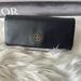 Tory Burch Bags | Authentic Tory Burch Robinson Leather Colorblock Continental Wallet | Color: Blue/Gold | Size: 7.5" X 3.8"