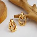 Anthropologie Jewelry | Classic 80s Style Chunky Gold Classic Statement Earrings | Color: Gold | Size: Os