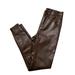 Free People Pants & Jumpsuits | Free People Womens 28 Brown Pleather Skinny High Waist Pants W/ Pockets | Color: Brown | Size: 28