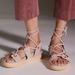 Anthropologie Shoes | Anthropologie Pink Suede Tie Up Gladiator Sandals Euc | Color: Pink | Size: 9.5