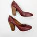 Madewell Shoes | Madewell Frankie Leather Block Heel Pump In Rich Plum Size 8 | Color: Purple/Red | Size: 8