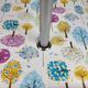 140cm Round PVC Tablecloth with Parasol Hole - Bright Trees Floral - Garden Tablecloth Outdoor Vinyl