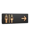 Restroom sign,Unisex Restroom Signs, Self Adhesive Acrylic Restroom Sign Men Women Bathroom Door Signs Restroom Directional Signs with Arrow WC Sign Toilet Signage for Business Office Home, 9.44" x 3.