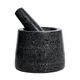 UNbit Heavy Duty Granite Mortar and Pestle Set,Hand Mortar Stone Grinder Bowl for Guacamole, Salads, Herb Crusher, Grind and Crush Spices and Nuts to Release Flavor Black