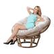 Round Papasan Chair Cushion Water Resistant Leisure Papasan Seat Cushion Soft Floor Pillow (Not Include Chairs) Papasan Round Chair Cushions for Indoor Outdoor Garden,White,110*110CM/43*43IN