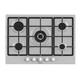 Hisense GM773XF 75cm 5 Burners Built-in Gas Hob with Easy Clean Surface, Wok Burner - Stainless steel