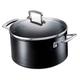 LE CREUSET Toughened Non-Stick Deep Casserole Pot with Glass Lid, Diameter 24 cm, Black, 962033240