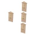 UPKOCH 4 Sets Dollhouse Biscuit Door Vintage Furniture Front Door Wooden Toys Tooth Fairy Door Dollhouse Furnishing Accessory Mini House Furniture Kidcraft Playset Miniature Wooden Door