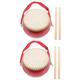 ERINGOGO 2 Sets Drum Musical Toys Musical Pretend Toy Educational Toys Musical Toys for Musical Toys for Puzzle Child Musical Instrument Red Wood