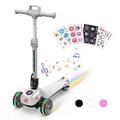 3 Wheel Kids Scooter, iScooter iK2 Electric Scooter for Kids with Bluetooth Speaker, LED Light Up Wheels and 3 Adjustable Heights, Toddler Scooter for Boys Girls Ages 3-12, Gift for Kids