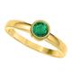 RS JEWELS 18k Yellow Gold Plated .925 Sterling Silver Bezel Set 1.00ct Green Emerald Engagement Wedding Solitaire Ring For Womens