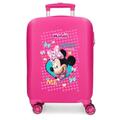 Joumma Disney Enjoy Minnie Cabin Suitcase Pink 33 x 50 x 20 cm Hard ABS Combination Lock Side 28.4L 2 kg 4 Double Wheels Luggage Hand Luggage, Pink, Cabin Suitcase