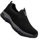 AZMAHT Wide Fit Trainers Men Mens Trainers Slip On Casual Suede Upper Walking Gym Sports Sneakers Running Shoes Outdoor Trainers Men Comfortable Loafers,Black,44/270mm