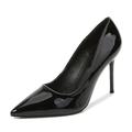 Women's Comfortable Stiletto Pumps Elegant Gorgeous Closed Pointed Toe Slip on Solid High Heels for Ladies Wedding Dress Shoes,Black,9 UK